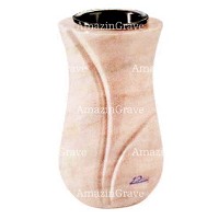 Vaso portafiori Charme 20cm In marmo Rosa Portogallo, interno in plastica