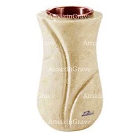Vaso portafiori Charme 20cm In marmo di Trani, interno in rame