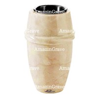 Vase à fleurs Chordé 20cm En marbre Botticino, intérieur en plastique