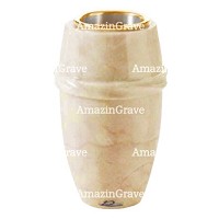 Flower vase Chordé 20cm - 8in In Botticino marble, golden steel inner