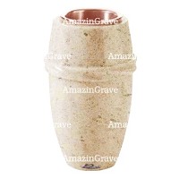 Flower vase Chordé 20cm - 8in In Calizia marble, copper inner