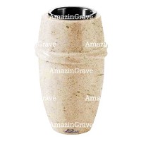 Vase à fleurs Chordé 20cm En marbre Calizia, intérieur en plastique