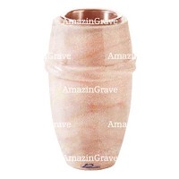 Vaso portafiori Chordé 20cm In marmo Rosa Portogallo, interno in rame