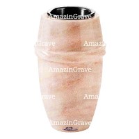 Flower vase Chordé 20cm - 8in In Pink Portugal marble, plastic inner