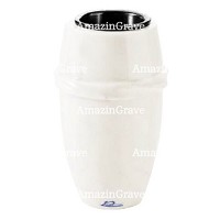 Vase à fleurs Chordé 20cm En marbre Sivec, intérieur en plastique