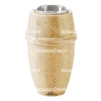 Vase à fleurs Chordé 20cm En marbre Trani, intérieur acier