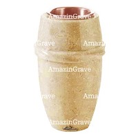 Vase à fleurs Chordé 20cm En marbre Trani, intérieur cuivre