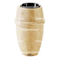 Vase à fleurs Chordé 20cm En marbre Trani, intérieur en plastique