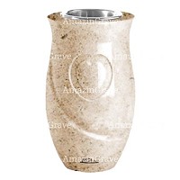 Vase à fleurs Cuore 20cm En marbre Calizia, intérieur acier