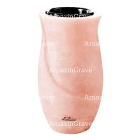 Vase à fleurs Gondola 20cm En marbre Rosa Bellissimo, intérieur en plastique