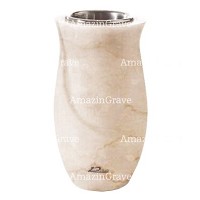Vase à fleurs Gondola 20cm En marbre Botticino, intérieur acier