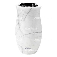 Vaso portafiori Gondola 20cm In marmo di Carrara, interno in plastica
