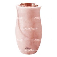 Vaso portafiori Gondola 20cm In marmo Rosa Portogallo, interno in rame
