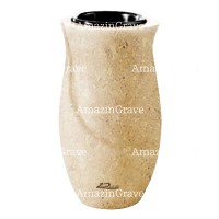 Vase à fleurs Gondola 20cm En marbre Trani, intérieur en plastique