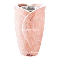 Vaso portafiori Gres 20cm In marmo Rosa Bellissimo, interno in acciaio