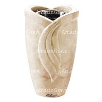 Vase à fleurs Gres 20cm En marbre Botticino, intérieur en plastique