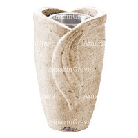 Vaso portafiori Gres 20cm In marmo Calizia, interno in acciaio