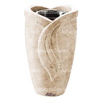 Vase à fleurs Gres 20cm En marbre Calizia, intérieur en plastique