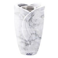 Vase à fleurs Gres 20cm En marbre Carrara, intérieur acier