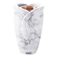 Vaso portafiori Gres 20cm In marmo di Carrara, interno in rame