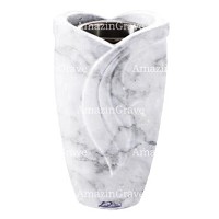 Vase à fleurs Gres 20cm En marbre Carrara, intérieur en plastique