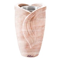Vaso portafiori Gres 20cm In marmo Rosa Portogallo, interno in acciaio