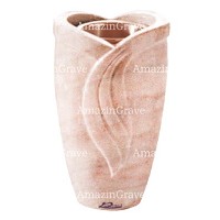 Vaso portafiori Gres 20cm In marmo Rosa Portogallo, interno in rame
