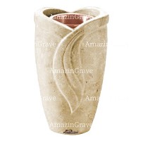 Vase à fleurs Gres 20cm En marbre Trani, intérieur cuivre