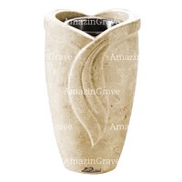 Vaso portafiori Gres 20cm In marmo di Trani, interno in plastica