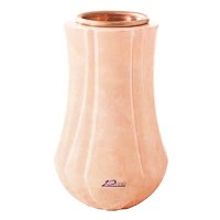 Vase à fleurs Leggiadra 20cm En marbre Rosa Bellissimo, intérieur cuivre