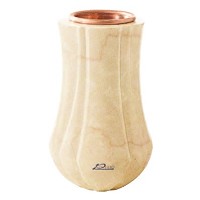 Vase à fleurs Leggiadra 20cm En marbre Botticino, intérieur cuivre