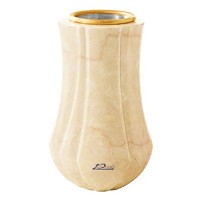 Flower vase Leggiadra 20cm - 8in In Botticino marble, golden steel inner
