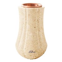 Vase à fleurs Leggiadra 20cm En marbre Calizia, intérieur cuivre
