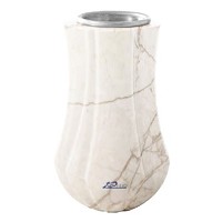 Vase à fleurs Leggiadra 20cm En marbre Carrara, intérieur acier