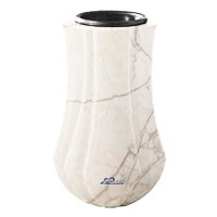 Vase à fleurs Leggiadra 20cm En marbre Carrara, intérieur en plastique