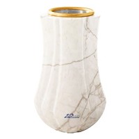 Flower vase Leggiadra 20cm - 8in In Carrara marble, golden steel inner