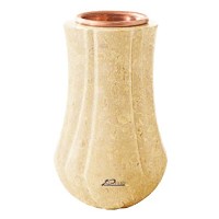 Vase à fleurs Leggiadra 20cm En marbre Trani, intérieur cuivre