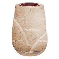 Grabvase Liberti 20cm Calizia Marmor, Kupfer Innen
