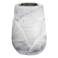 Vase à fleurs Liberti 20cm En marbre Carrara, intérieur acier