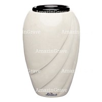 Vaso portafiori Soave 20cm In marmo Bianco puro, interno in plastica