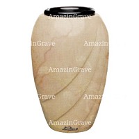Vase à fleurs Soave 20cm En marbre Botticino, intérieur en plastique