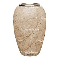 Flower vase Soave 20cm - 8in In Calizia marble, steel inner