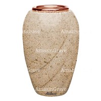 Flower vase Soave 20cm - 8in In Calizia marble, copper inner