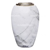 Flower vase Soave 20cm - 8in In Carrara marble, steel inner