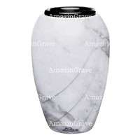Vase à fleurs Soave 20cm En marbre Carrara, intérieur en plastique