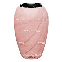 Flower vase Soave 20cm - 8in In Pink Portugal marble, plastic inner