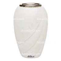 Vase à fleurs Soave 20cm En marbre Sivec, intérieur acier