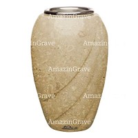 Vase à fleurs Soave 20cm En marbre Trani, intérieur acier