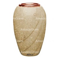 Vaso portafiori Soave 20cm In marmo di Trani, interno in rame