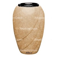Flower vase Soave 20cm - 8in In Travertino marble, plastic inner